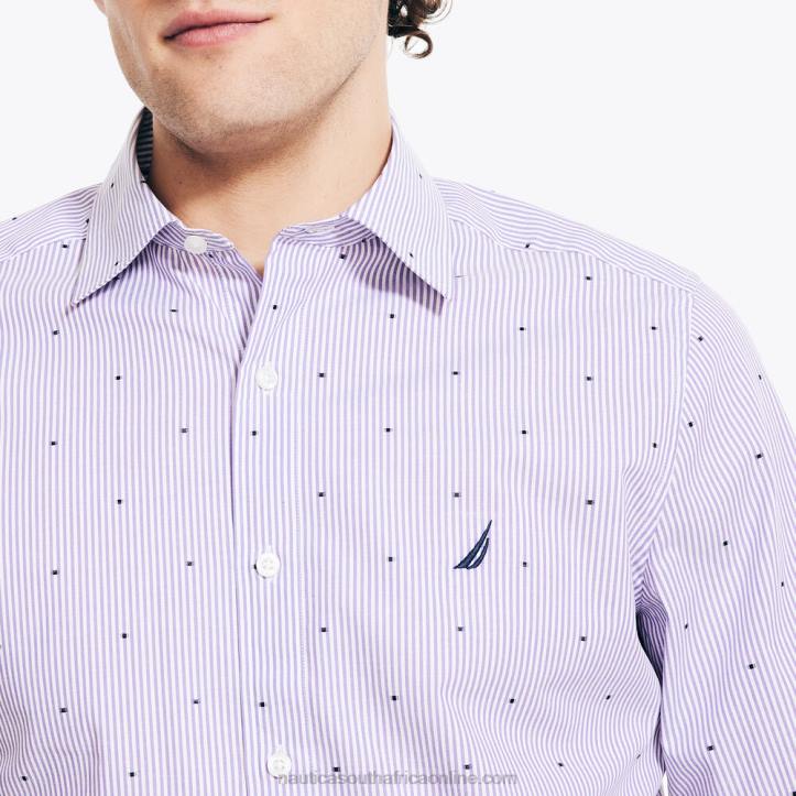 Ocean Violet MenWrinkle-Resistant Plaid Wear To Work Shirt Nautica 6LZP421