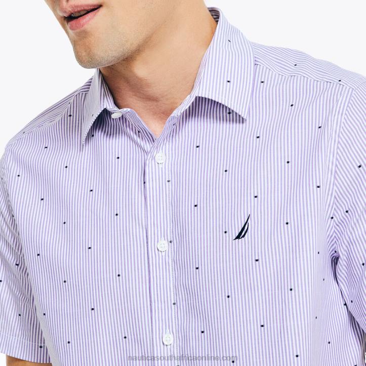 Ocean Violet MenWrinkle-Resistant Wear To Work Short-Sleeve Shirt Nautica 6LZP539