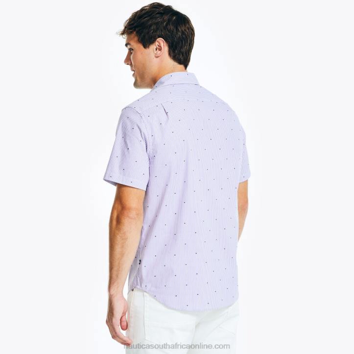 Ocean Violet MenWrinkle-Resistant Wear To Work Short-Sleeve Shirt Nautica 6LZP539