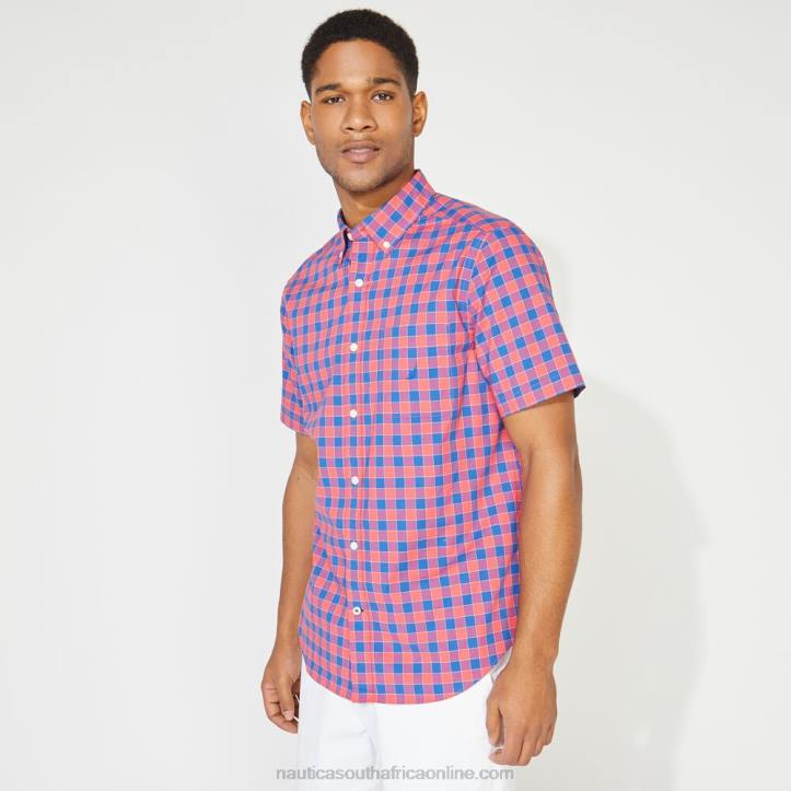Persian Red MenBig & Tall Plaid Short Sleeve Shirt Nautica 6LZP215