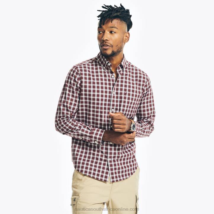 Rio Red MenBig & Tall Wrinkle-Resistant Wear To Work Plaid Shirt Nautica 6LZP491