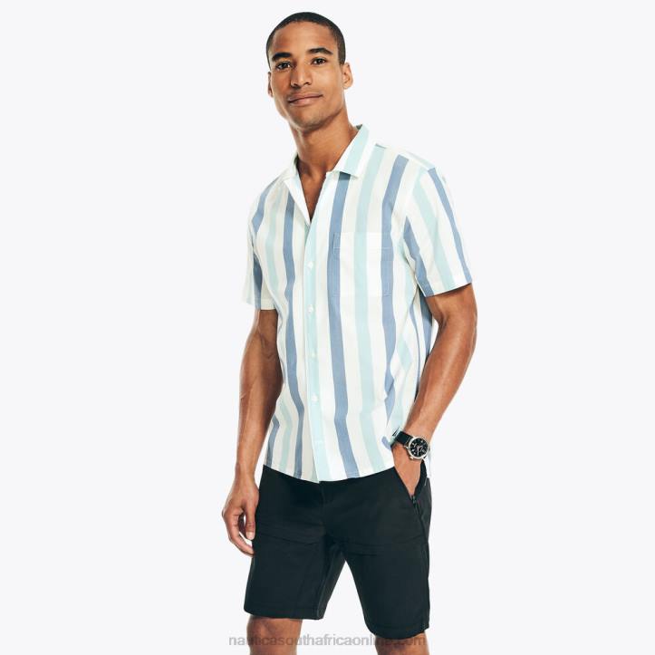 Sail White MenNavtech Classic Fit Striped Short-Sleeve Shirt Nautica 6LZP195
