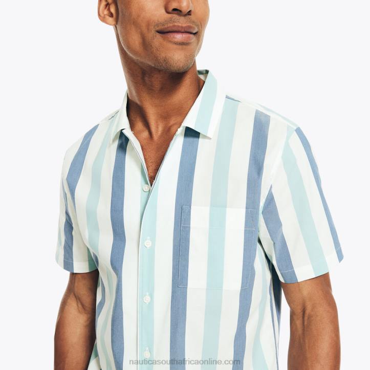 Sail White MenNavtech Classic Fit Striped Short-Sleeve Shirt Nautica 6LZP195