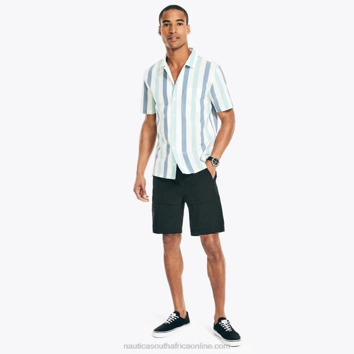 Sail White MenNavtech Classic Fit Striped Short-Sleeve Shirt Nautica 6LZP195