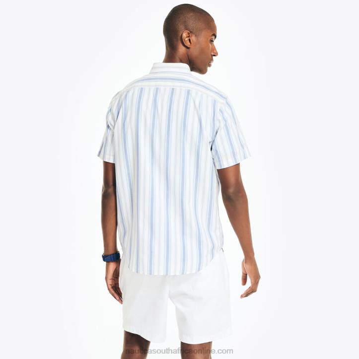 Sail White MenSustainably Crafted Striped Short-Sleeve Shirt Nautica 6LZP427