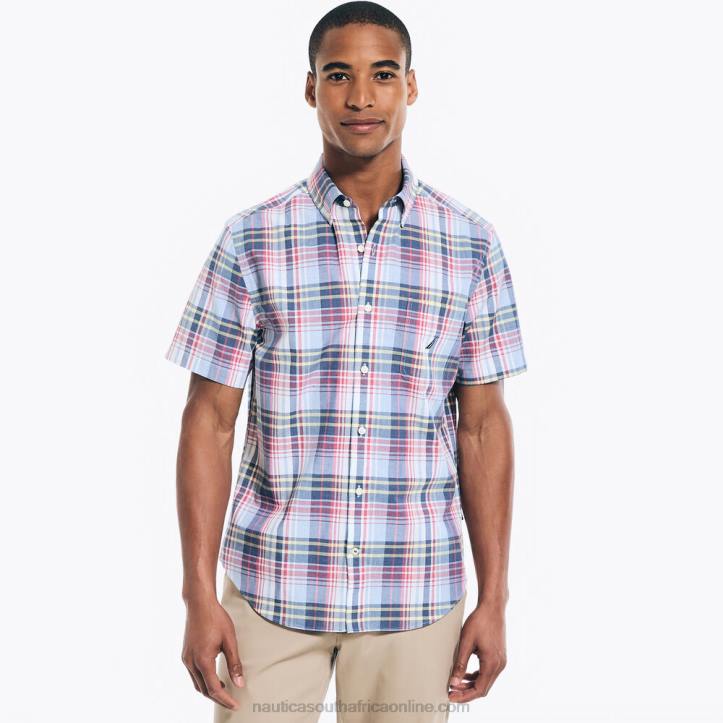 Sea Mist MenBig & Tall Heathered Plaid Short-Sleeve Shirt Nautica 6LZP396