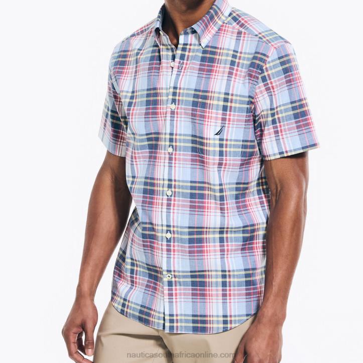 Sea Mist MenBig & Tall Heathered Plaid Short-Sleeve Shirt Nautica 6LZP396