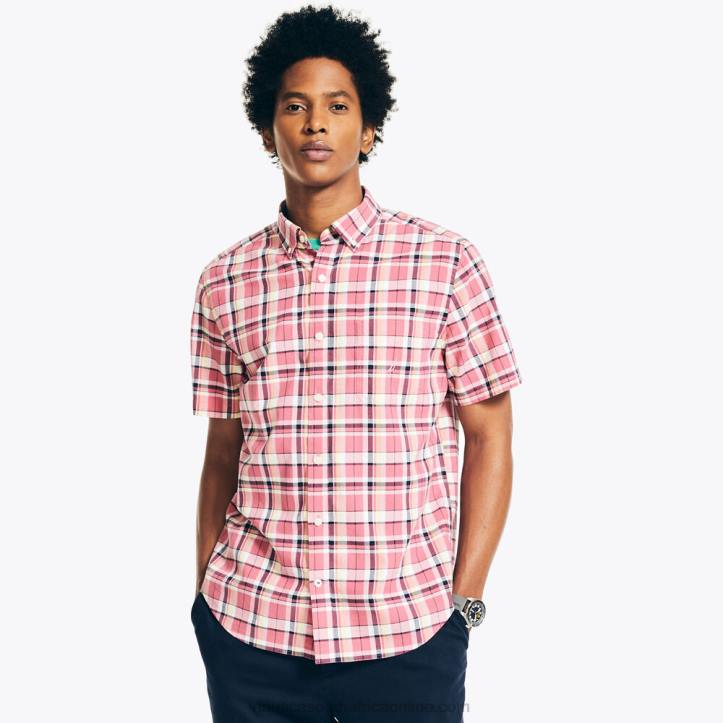Shore Rose MenSustainably Crafted Plaid Short-Sleeve Shirt Nautica 6LZP390
