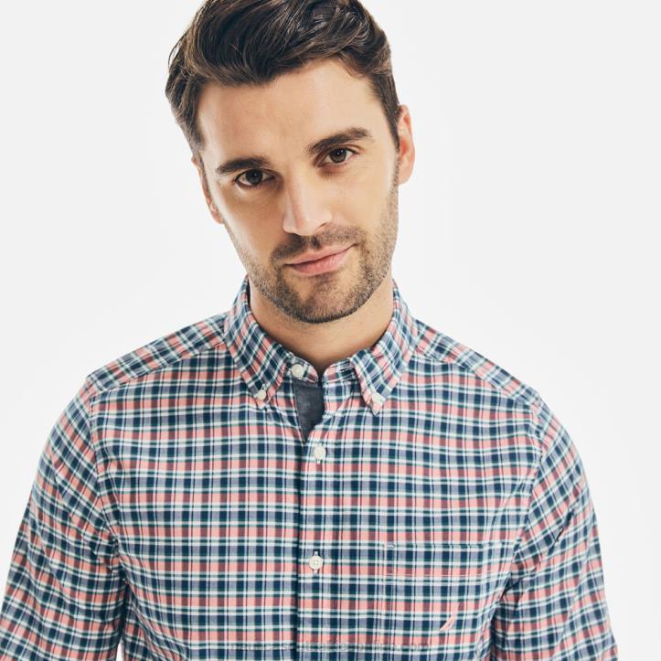 Spiced Coral MenClassic Fit Plaid Shirt Nautica 6LZP669