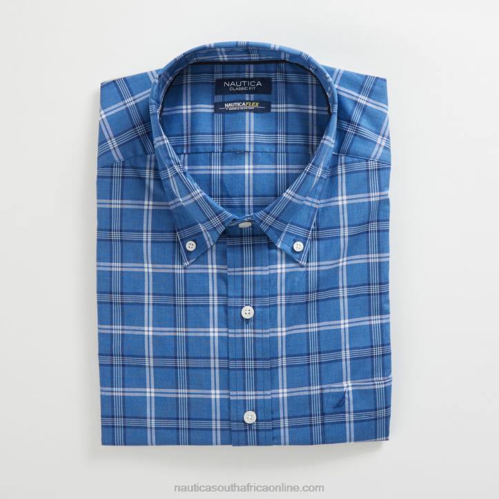 Star Sapphire MenBig & Tall Classic Fit Wrinkle-Resistant Plaid Shirt Nautica 6LZP625