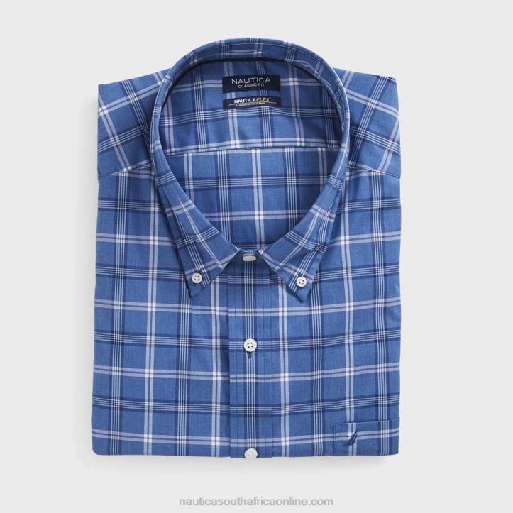 Star Sapphire MenBig & Tall Classic Fit Wrinkle-Resistant Plaid Shirt Nautica 6LZP625