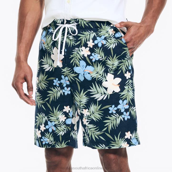 Navy MenBig & Tall Floral Print Cabana Short Nautica 6LZP410