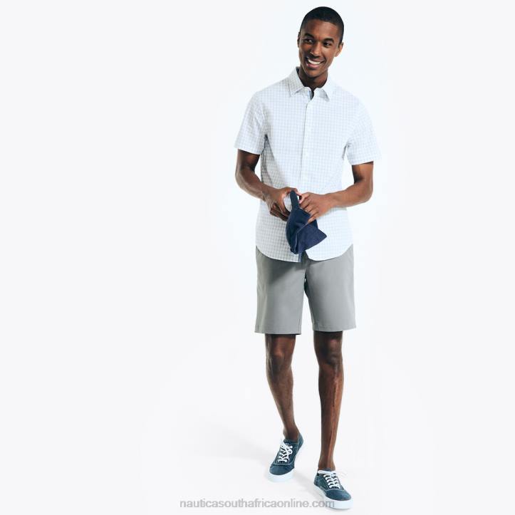 Pewter Grey MenNavtech 8.5\" Slim Fit Flat-Front Short Nautica 6LZP412