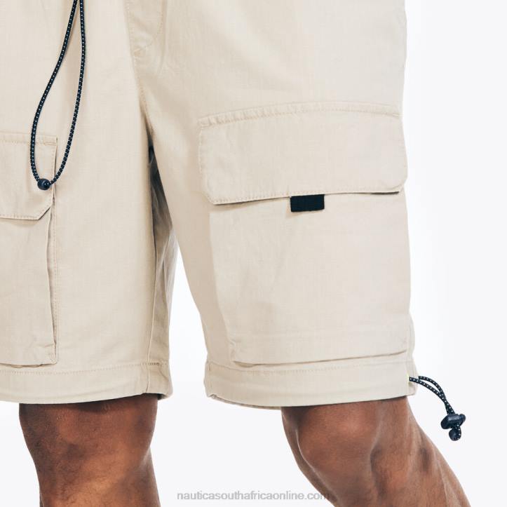 Sail White Men8.5\" Mixed Media Ripstop Cargo Short Nautica 6LZP236