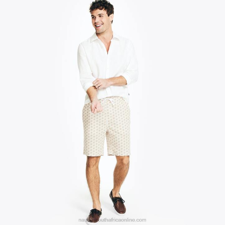 Sail White MenSustainably Crafted 8.5\" Printed Cabana Short Nautica 6LZP272