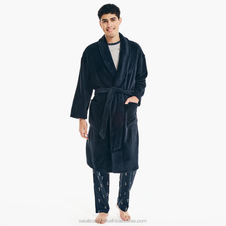 Navy MenSolid Plush Robe Nautica 6LZP190