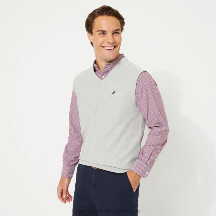Grey Heather MenBig & Tall Navtech V-Neck Sweater Vest Nautica 6LZP615