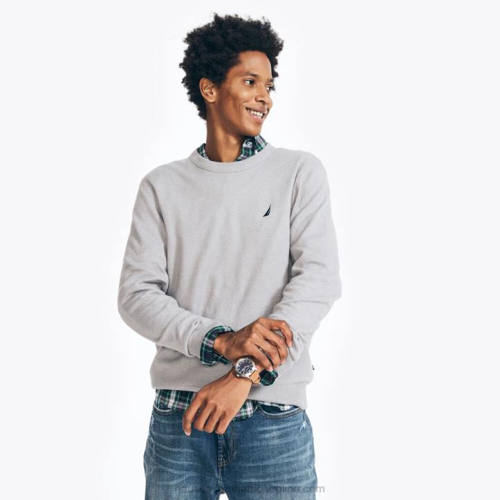 Light Putty MenSustainably Crafted Crewneck Sweater Nautica 6LZP50