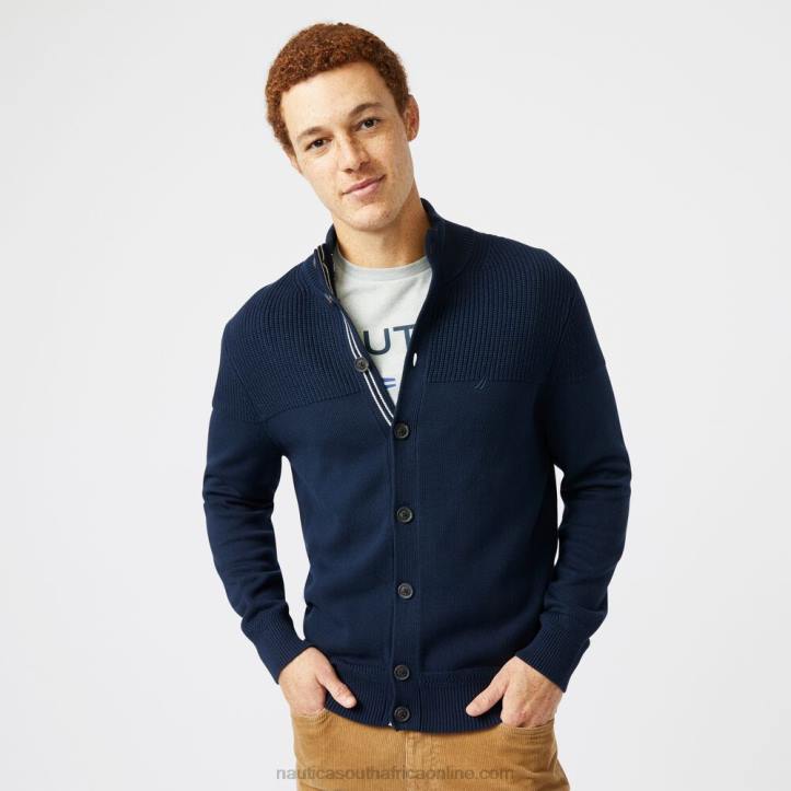 Navy MenBig & Tall Textured Button Cardigan Nautica 6LZP612