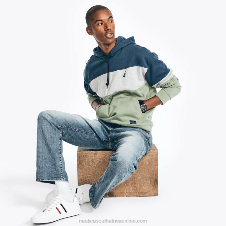 Lapis Blue MenSustainably Crafted Colorblock Hoodie Nautica 6LZP365