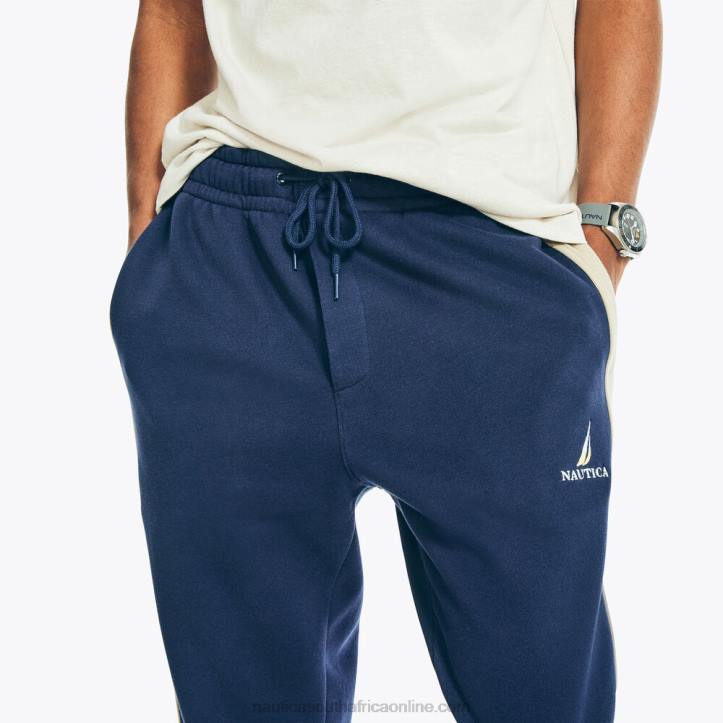 Stellar Blue Heather MenSide-Stripe Colorblock Jogger Nautica 6LZP255