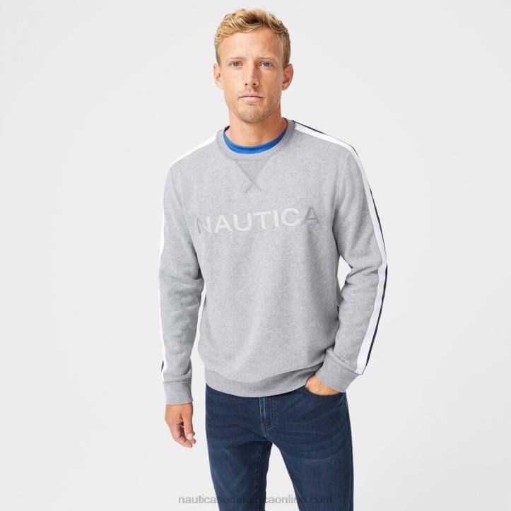 Stone Grey Heather MenBig & Tall Logo Fleece Sweatshirt Nautica 6LZP613