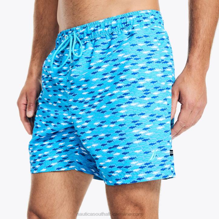 Azure Blue MenSustainably Crafted 6\" Fish Print Swim Nautica 6LZP327