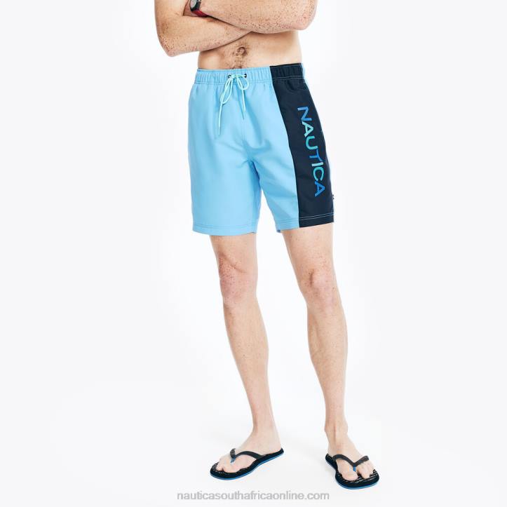Azure Blue MenSustainably Crafted 8" Colorblock Printed Quick-Dry Swim Nautica 6LZP372
