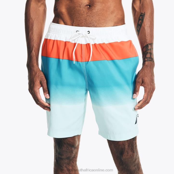 Bright White Men8" Big & Tall Sustainably Crafted Colorblock Ombre Swim Nautica 6LZP569