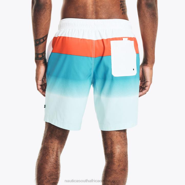 Bright White Men8\" Big & Tall Sustainably Crafted Colorblock Ombre Swim Nautica 6LZP569