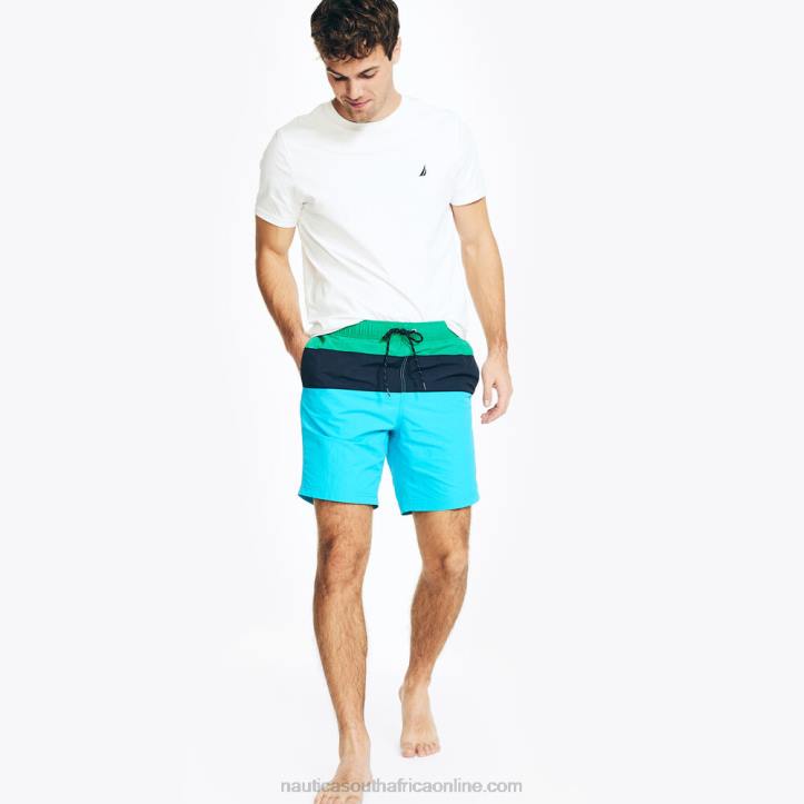 Dark Dill Men8\" Tri-Block Quick-Dry Swim Nautica 6LZP586