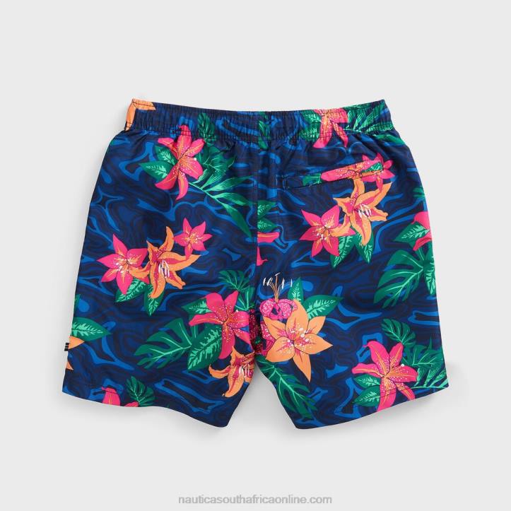Estate Blue Men8.5\" Big & Tall Floral Camouflage Print Swim Short Nautica 6LZP650