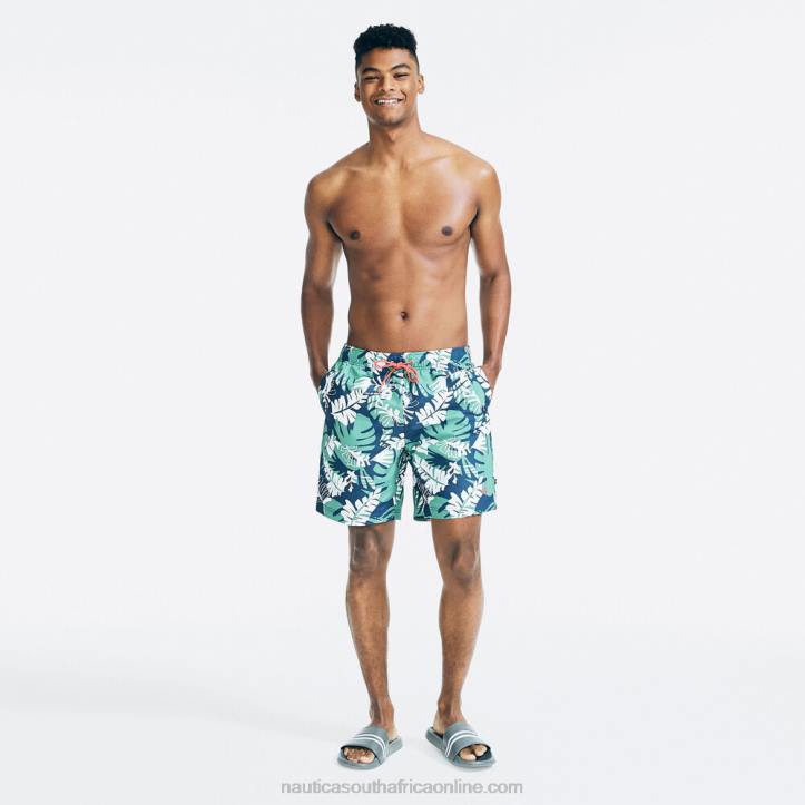 Estate Blue Men8\" Big & Tall Sustainably Crafted Printed Quick-Dry Swim Nautica 6LZP238