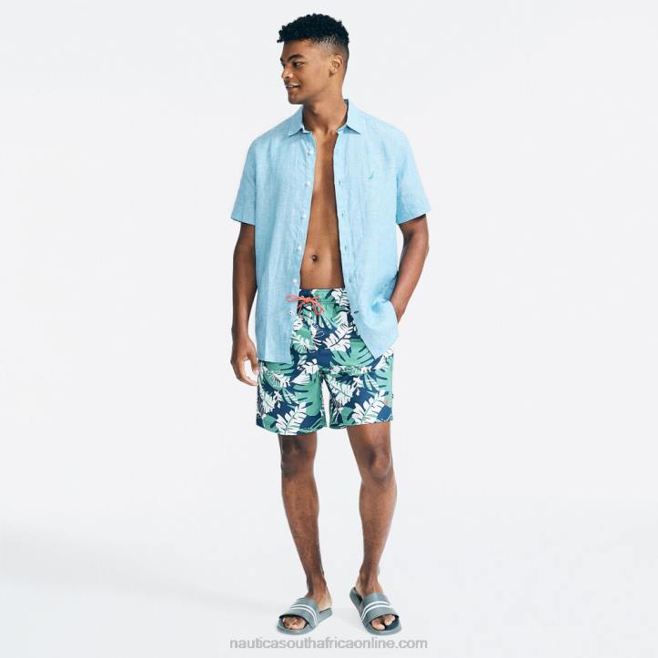 Estate Blue Men8\" Big & Tall Sustainably Crafted Printed Quick-Dry Swim Nautica 6LZP238