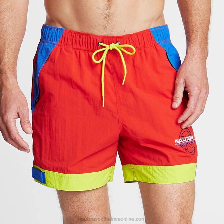 Firey Red MenBig & Tall Competition Colorblock Swim Trunks Nautica 6LZP726