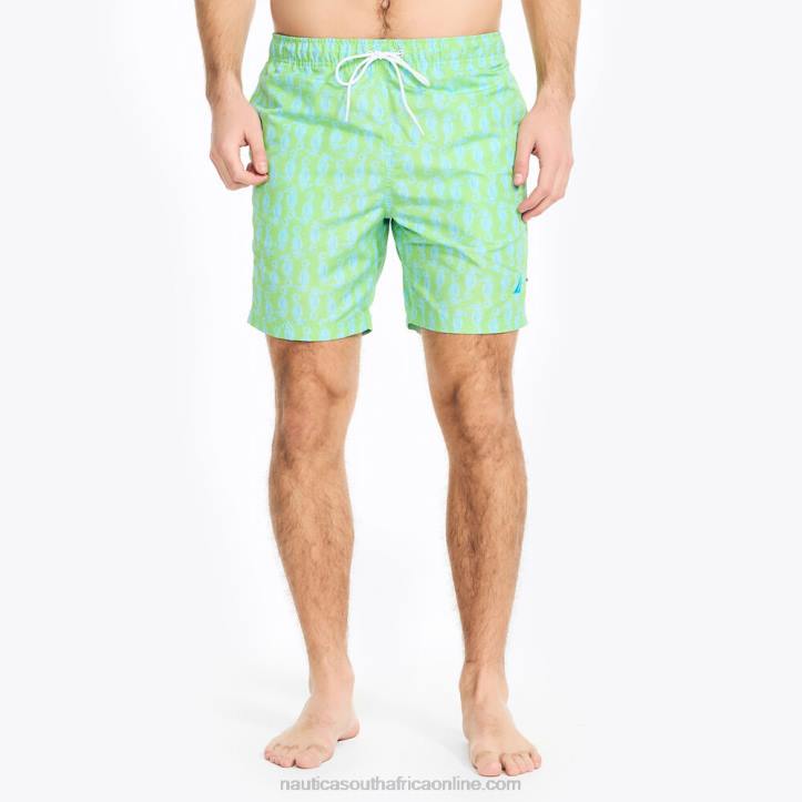 Lime Surf MenBig & Tall Sustainably Crafted 8" Seahorse Print Swim Nautica 6LZP409