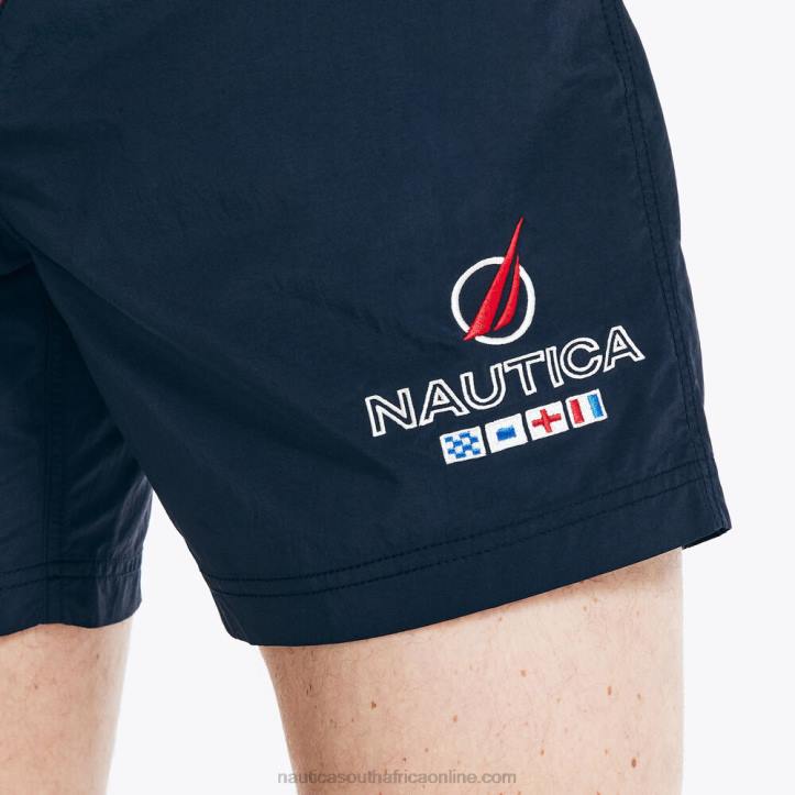 Navy Men6\" Heritage Striped Quick-Dry Swim Nautica 6LZP138