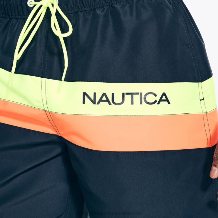 Navy MenSustainably Crafted 6\" Diagonal Stripe Quick-Dry Swim Nautica 6LZP441