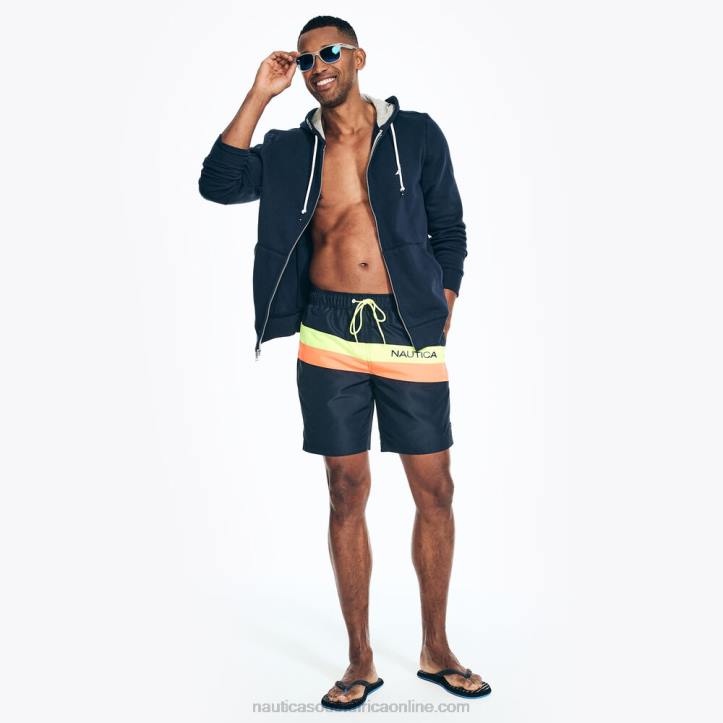 Navy MenSustainably Crafted 6\" Diagonal Stripe Quick-Dry Swim Nautica 6LZP441