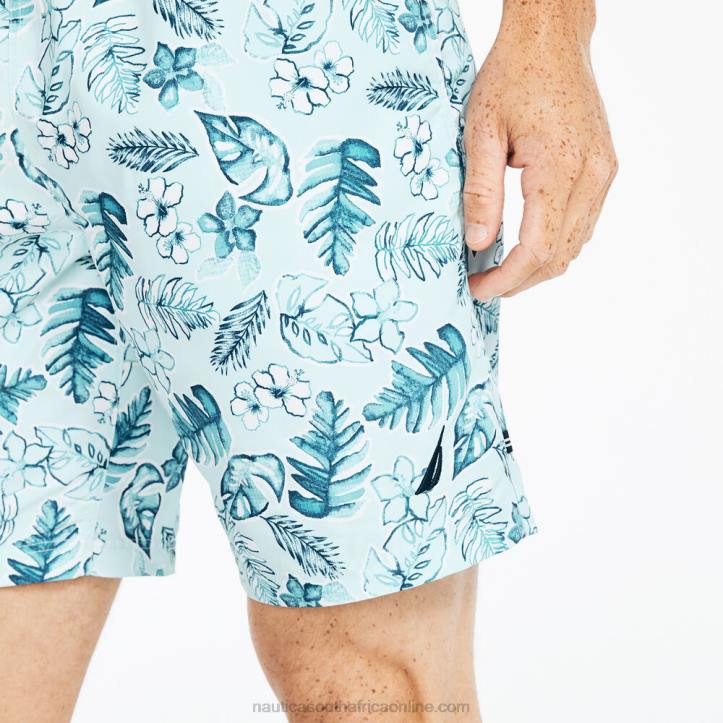 South Beach Aqua MenSustainably Crafted 8\" Tropical Print Swim Nautica 6LZP176