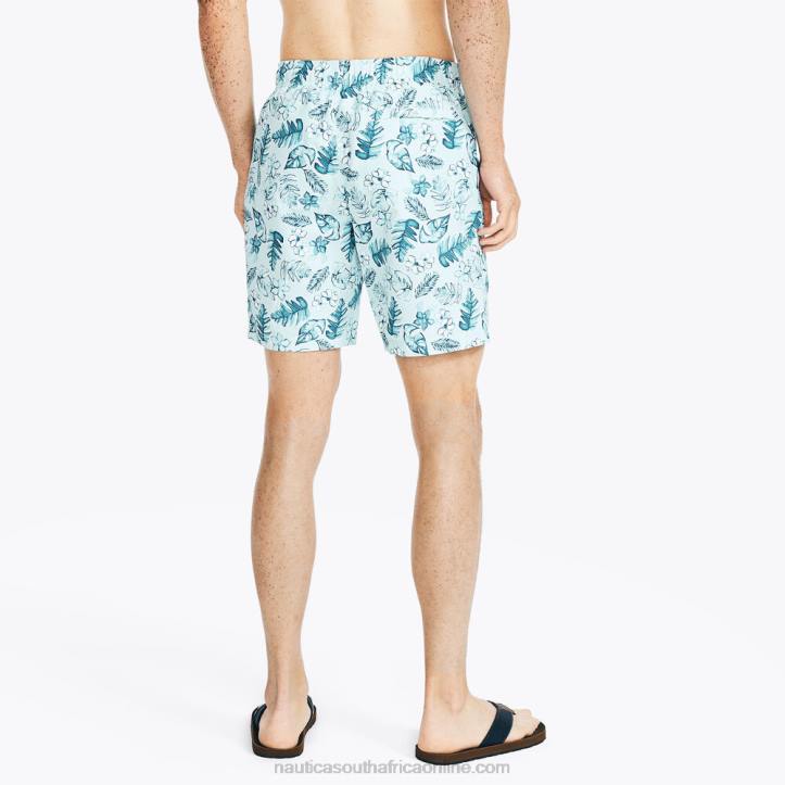 South Beach Aqua MenSustainably Crafted 8\" Tropical Print Swim Nautica 6LZP176