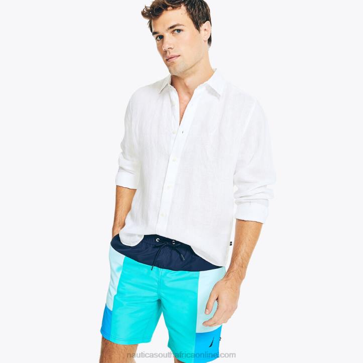 Tropic Jade MenSustainably Crafted 8\" Colorblock Quick-Dry Swim Nautica 6LZP456