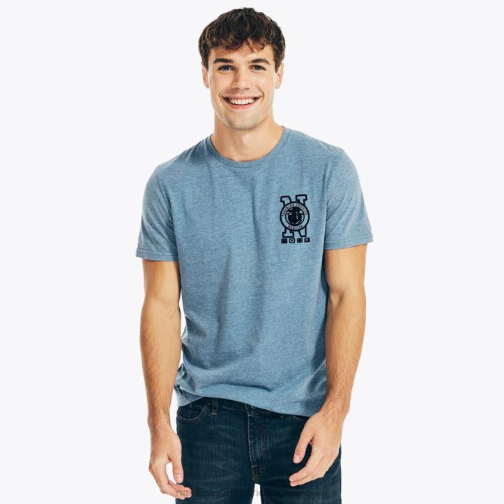 Anchor Blue Heather MenBig & Tall Sustainably Crafted Marine Graphic T-Shirt Nautica 6LZP579