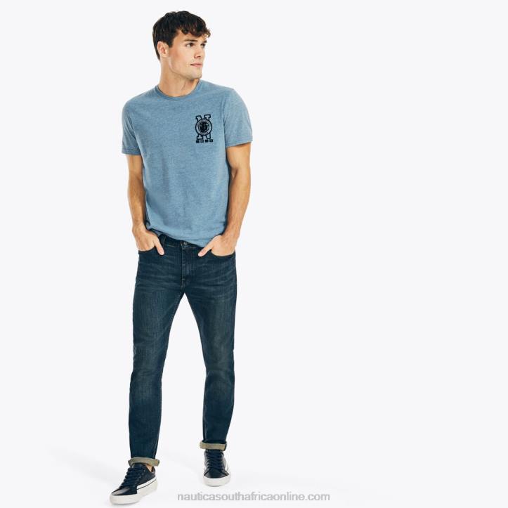 Anchor Blue Heather MenBig & Tall Sustainably Crafted Marine Graphic T-Shirt Nautica 6LZP579