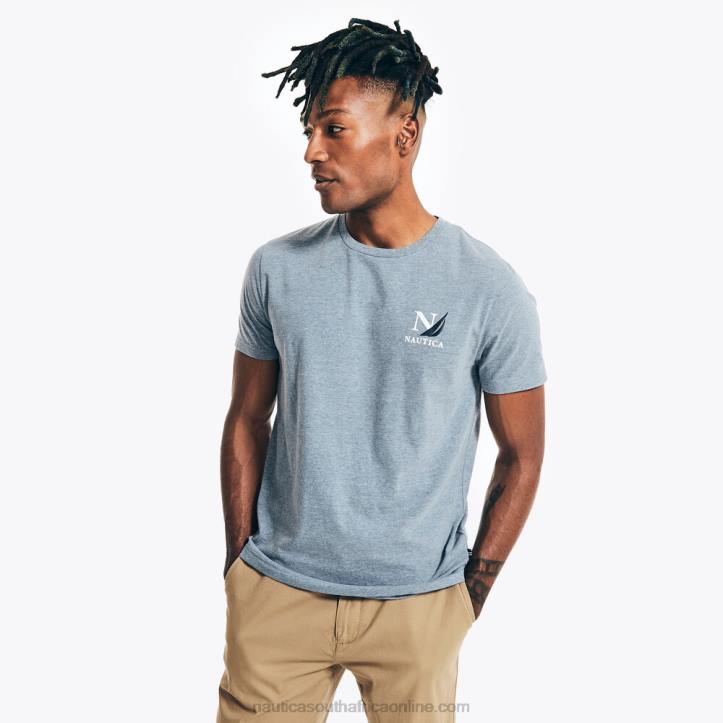 Anchor Blue Heather MenBig & Tall Sustainably Crafted Sailing Division Graphic T-Shirt Nautica 6LZP654