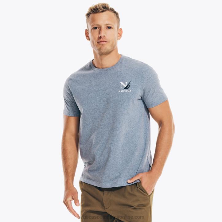 Anchor Blue Heather MenSustainably Crafted Sailing Division Graphic T-Shirt Nautica 6LZP387