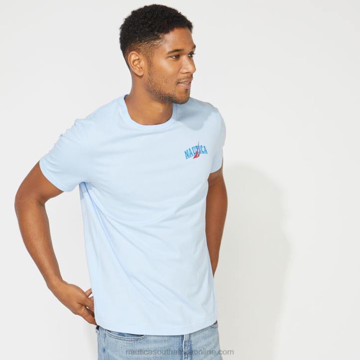 Azure Blue MenBig & Tall Sailor Print T-Shirt Nautica 6LZP728
