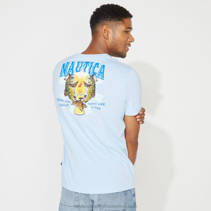 Azure Blue MenBig & Tall Sailor Print T-Shirt Nautica 6LZP728
