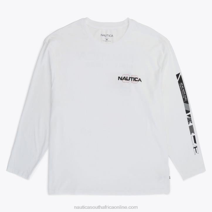 Bright White MenBig & Tall Sustainably Crafted Competition Graphic Long-Sleeve T-Shirt Nautica 6LZP492
