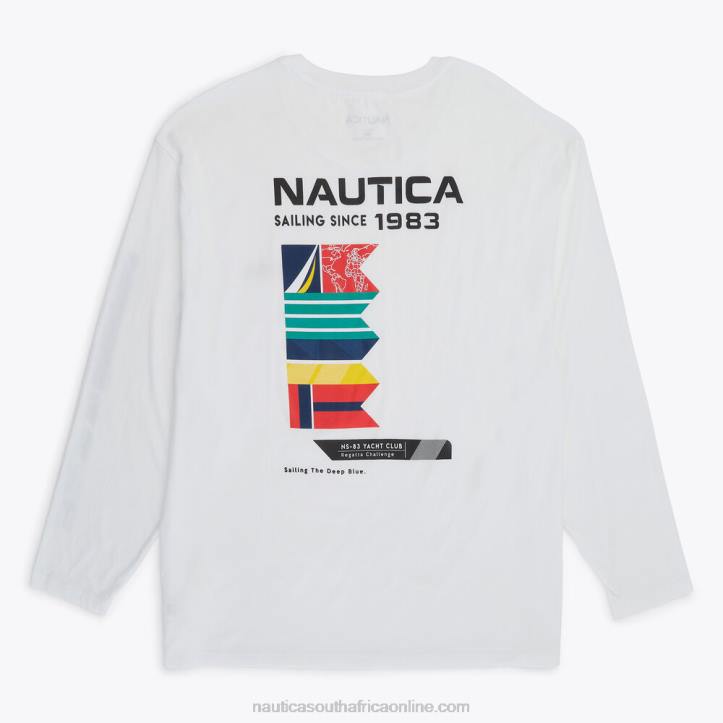 Bright White MenBig & Tall Sustainably Crafted Competition Graphic Long-Sleeve T-Shirt Nautica 6LZP492